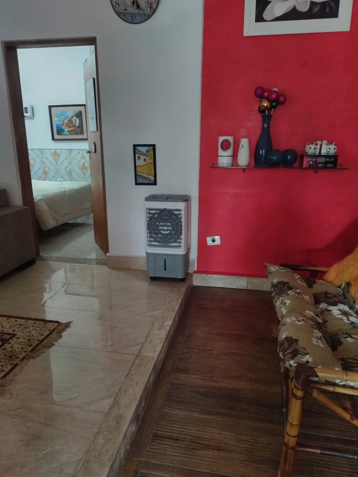 Detalhe do ambiente aconchegante da Casa de campo Rocha